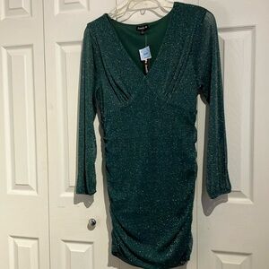 Elegant Green Glitter Dress